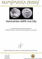Romeinse Rijk. Julia Domna (Augusta, AD 193-217). Denarius, Postzegels en Munten