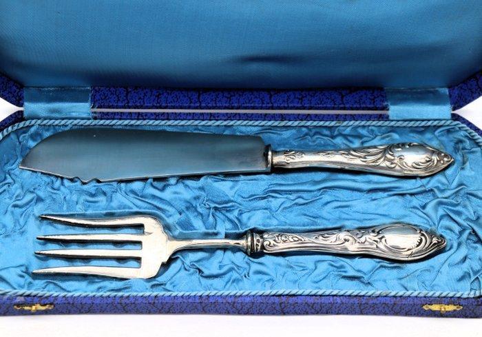 Bestekset (2) - .835 zilver - vork / mes, Antiek en Kunst, Antiek | Zilver en Goud