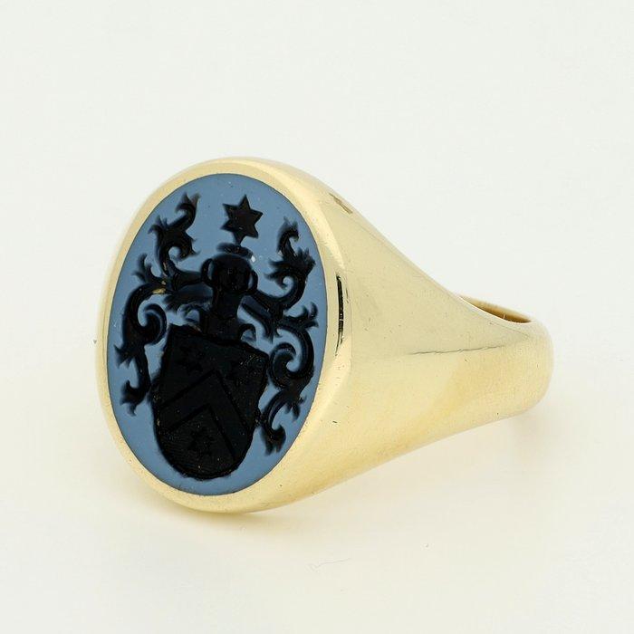 Ring - 14 karaat Geel goud - Lagensteen, Handtassen en Accessoires, Ringen