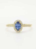 Zonder Minimumprijs - Ring - 14 karaat Geel goud Tanzaniet -, Handtassen en Accessoires, Ringen, Nieuw