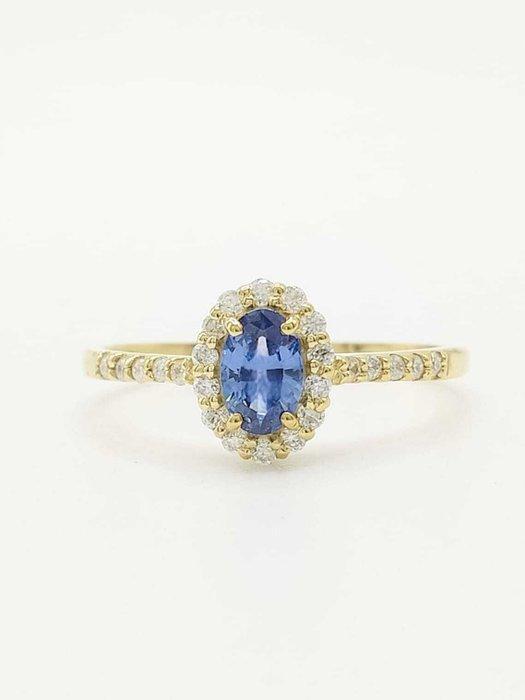 Zonder Minimumprijs - Ring - 14 karaat Geel goud Tanzaniet -, Handtassen en Accessoires, Ringen