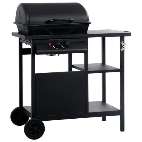 vidaXL Gasbarbecue met 3-laags zijtafel zwart, Jardin & Terrasse, Barbecues au charbon de bois, Envoi