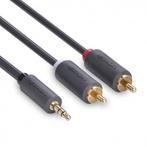 2 RCA male naar 3.5mm Audio Jack male kabel 5 Meter, Informatique & Logiciels, Accumulateurs & Batteries, Verzenden