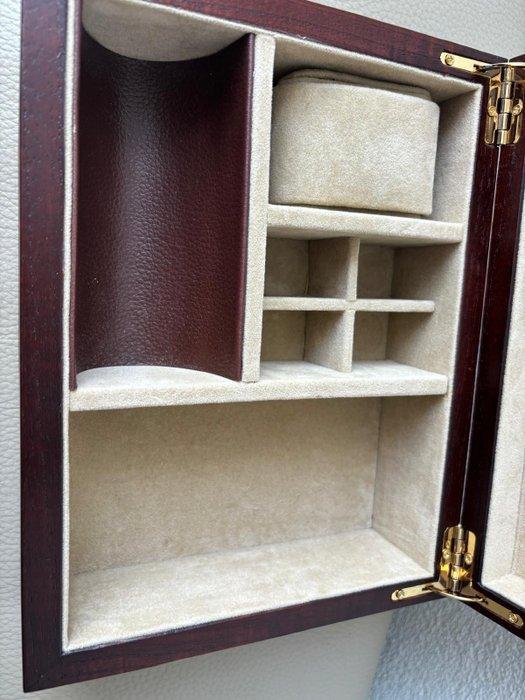 Sieradendoos - Fluweel, Hout - Vintage sieradendoos, Antiek en Kunst, Curiosa en Brocante