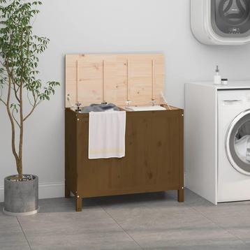 vidaXL Wasmand 88,5x44x76 cm massief grenenhout honingbruin, Huis en Inrichting, Verzenden, Nieuw