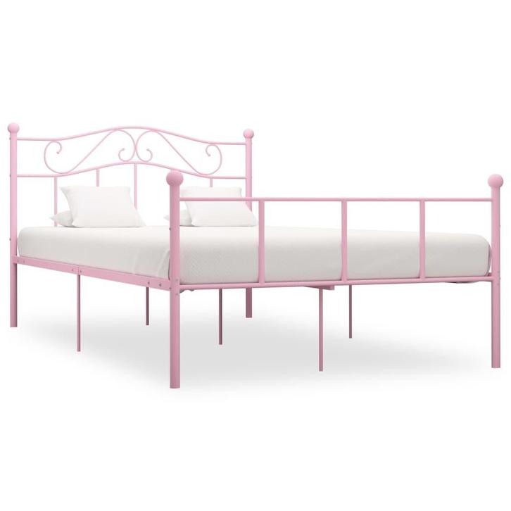 vidaXL Bedframe metaal roze 140x200 cm, Huis en Inrichting, Slaapkamer | Bedden, Nieuw, Verzenden