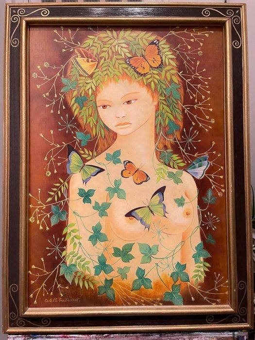Colette Trébuchet (XX) - Buste féminin et envolée de, Antiek en Kunst, Kunst | Schilderijen | Modern