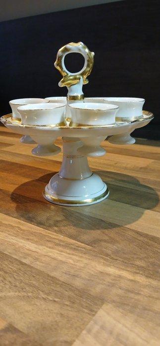 Standaard (7) - Porselein - Paris Porcelain eierdopjesset op, Antiquités & Art, Antiquités | Verre & Cristal