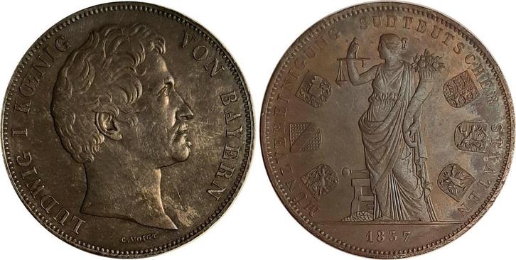 Duitsland Doppeltaler, daalder 1837 Muenzvereinigungbayer..., Postzegels en Munten, Munten | Europa | Niet-Euromunten, België