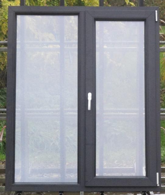pvc raam , chassis , venster 125 x 152 zwart ral 9011, Doe-het-zelf en Bouw, Raamkozijnen en Schuifdeuren, Inclusief glas, Nieuw