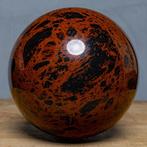 Fine Mahogany Obsidian Sphere Bol - Hoogte: 15.6 cm -