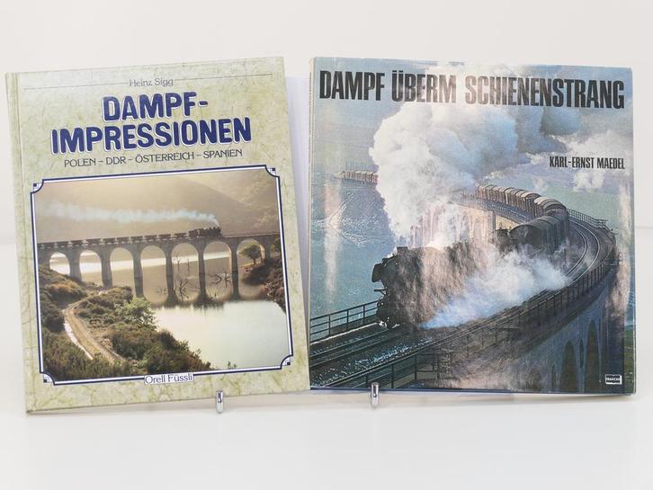 Set van 2 spoorwegenboeken Dampfimpressionen Polen, DDR,..., Livres, Transport, Enlèvement ou Envoi