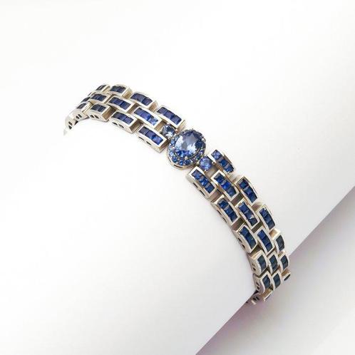 Zonder Minimumprijs - Armband Zilver Saffier - met de, Handtassen en Accessoires, Armbanden