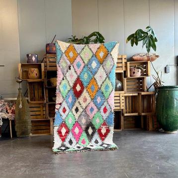 Berber, Kleurrijk Marokkaans Vintage Boucherouite Tapijt -, Nieuw