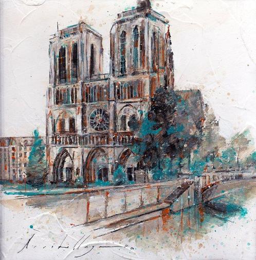 Fernando Arribillaga (1984) - Paseando por Paris, Notre Dame, Antiquités & Art, Art | Peinture | Moderne