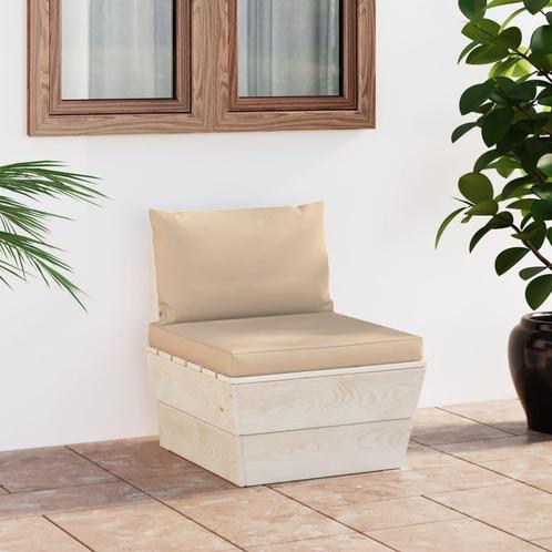 vidaXL Tuinmiddenbank met kussens pallet geïmpregneerd, Tuin en Terras, Tuinsets en Loungesets, Nieuw, Verzenden