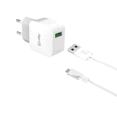 Celly Telefoonlader 2.4A Micro-USB Turbo, Telecommunicatie, Mobiele telefoons | Telefoon-opladers, Nieuw, Verzenden