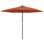 Parasol Terracotta 299cm | Retour Deal | 35% Korting, Tuin en Terras, Verzenden, Nieuw, 2 tot 3 meter, Stokparasol