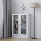 vidaXL Vitrinekast 82,5x30,5x115 cm bewerkt hout wit, Verzenden, Nieuw