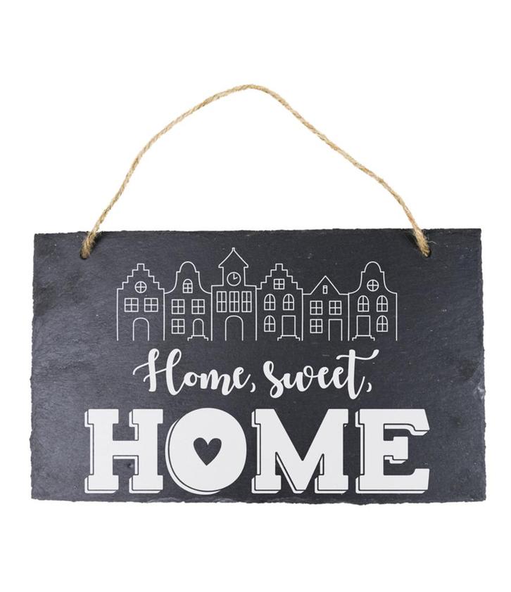 Leisteen Bordje Home Sweet Home 25cm, Hobby en Vrije tijd, Feestartikelen, Nieuw, Verzenden