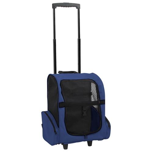 vidaXL Huisdierentrolley inklapbaar blauw, Dieren en Toebehoren, Overige Dieren-accessoires, Nieuw, Verzenden