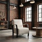 Leren fauteuil Glory - Hermes Djerba (crème), Ophalen of Verzenden