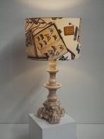 Ceramic table lamp/shadow Fornasetti fabric - Lampe de table