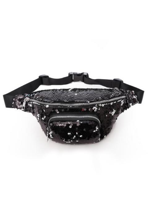 Heuptas Pailletten Zwart Zilver Omkeerbare Sequin Heuptasje, Handtassen en Accessoires, Tassen | Damestassen, Zwart, Nieuw, Ophalen of Verzenden