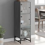 vidaXL Buffet avec portes en verre sonoma gris 35x37x120, Verzenden, Neuf