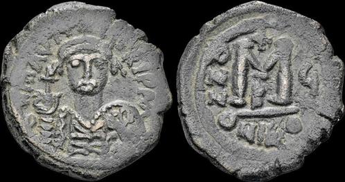 582-602ad Byzantine Maurice Tiberius Ae follis Large M Brons, Timbres & Monnaies, Monnaies & Billets de banque | Collections, Envoi