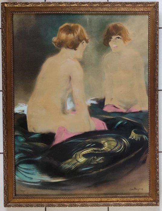 Han van Meegeren (1889-1947) - Zittend naakt voor spiegel, Antiek en Kunst, Kunst | Schilderijen | Klassiek