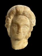 Oud-Romeins Marmer Hoofd van de vrouw. Spaanse, Verzamelen, Mineralen en Fossielen