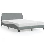 vidaXL Bed met matras stof lichtgrijs 140x190 cm, Huis en Inrichting, Slaapkamer | Bedden, Verzenden, Nieuw