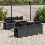 vidaXL Salon de jardin 7 pcs avec coussins noir résine, Jardin & Terrasse, Ensembles de jardin, Verzenden, Neuf, Salons de jardin