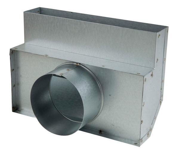Haakse roosterschoen 305 x 57mm met aansluiting Ø 125mm, Doe-het-zelf en Bouw, Ventilatie en Afzuiging, Nieuw, Verzenden