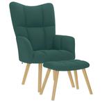 vidaXL Relaxstoel met voetenbank stof donkergroen, Huis en Inrichting, Fauteuils, Verzenden, Nieuw