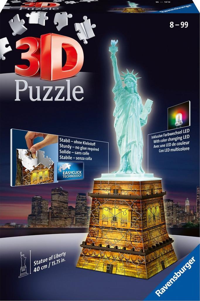 Ravensburger Statue of Liberty Night Edition- 3D puzzel, Enfants & Bébés, Jouets | Autre, Envoi