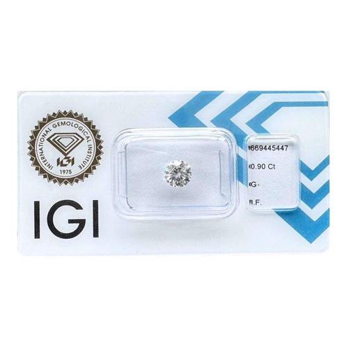 1 pcs Diamant (Naturelle) - 0.90 ct - Rond - G - IF -, Handtassen en Accessoires, Edelstenen