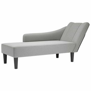 vidaXL Chaise longue met rechterarmleuning stof wolk grijs
