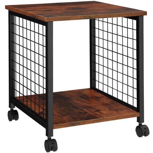 Bijzettafel Gary 40x40x48cm - Industrieel hout donker, rusti, Maison & Meubles, Tables | Tables d'appoint, Envoi