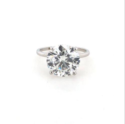 Ring - 18 karaat Witgoud -  5.02ct. tw. Diamant (Lab-grown), Handtassen en Accessoires, Ringen