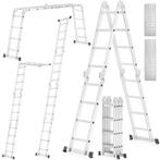 Vouwladder - werkhoogte 5,60 m - aluminium - met platform, Doe-het-zelf en Bouw, Ladders en Trappen, Ophalen of Verzenden, Nieuw