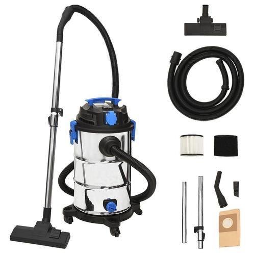 vidaXL Nat- en droogzuiger 1200 W 30 L zilverkleurig, Elektronische apparatuur, Stofzuigers, Nieuw, Verzenden