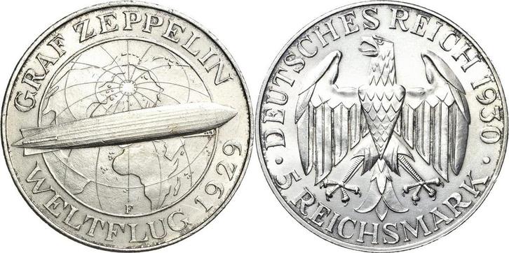 5 Reichsmark 1930 (MuntenenBankbiljetten-Duitslandvanaf1871), Postzegels en Munten, Munten | Europa | Niet-Euromunten, België