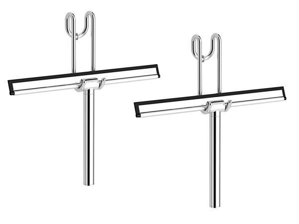 Veiling - 2x Beaux douchewisser met ophanghaak Ulis chroom, Doe-het-zelf en Bouw, Sanitair