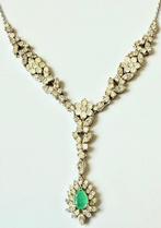 Zonder Minimumprijs - Statement ketting - 14 karaat Witgoud, Handtassen en Accessoires, Antieke sieraden
