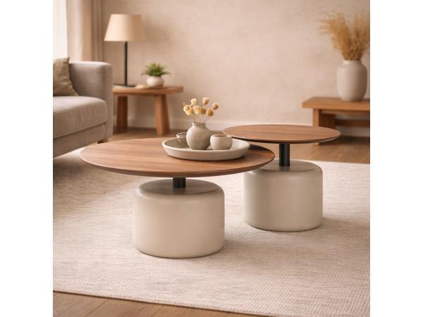 Veiling - Salontafels/Bijzettafels set Walnoot - Notenhout -, Maison & Meubles, Tables | Tables de salon