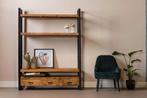 Boekenkast Mangohout Britt 150 cm, Nieuw, 150 tot 200 cm, 25 tot 50 cm, Industriële meubels