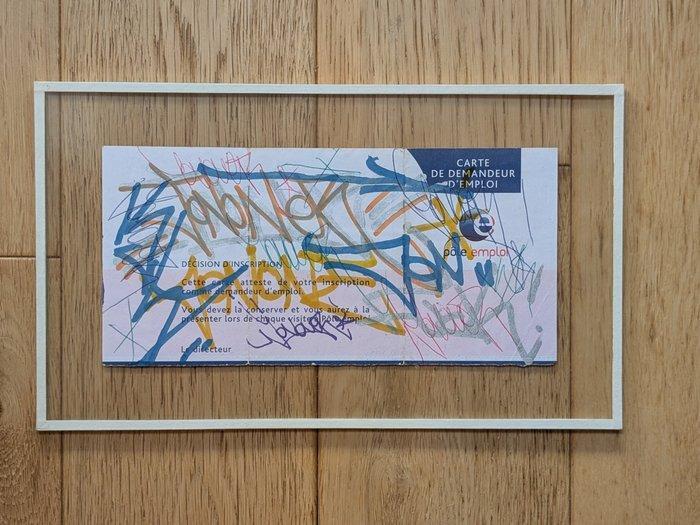 Jonone (1963) - Carte pole emploi original + livre, Antiek en Kunst, Kunst | Designobjecten