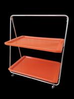 Serveerwagen - bar trolley in oranje - Plastic, Metaal -